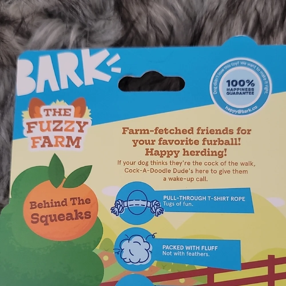 Bark Fuzzy Farm Chicken Plush Toy - Red, White, Brown, Yellow